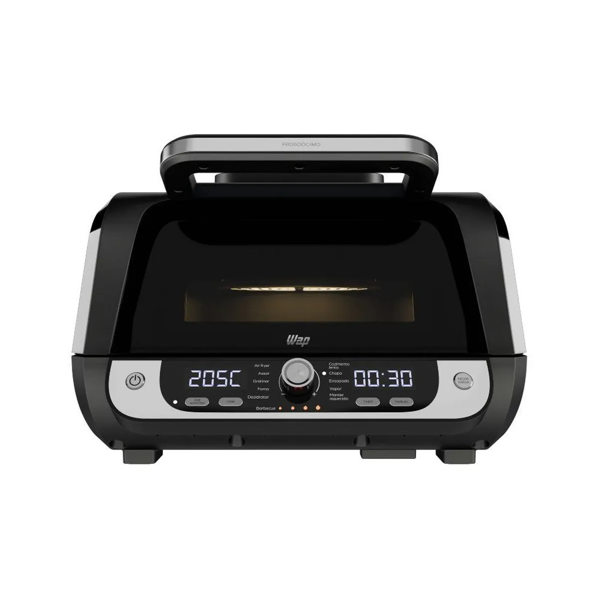 Fritadeira Elétrica Air Fryer WAP Barbecue 12 em 1 com Painel Digital 10L Preto e Cinza