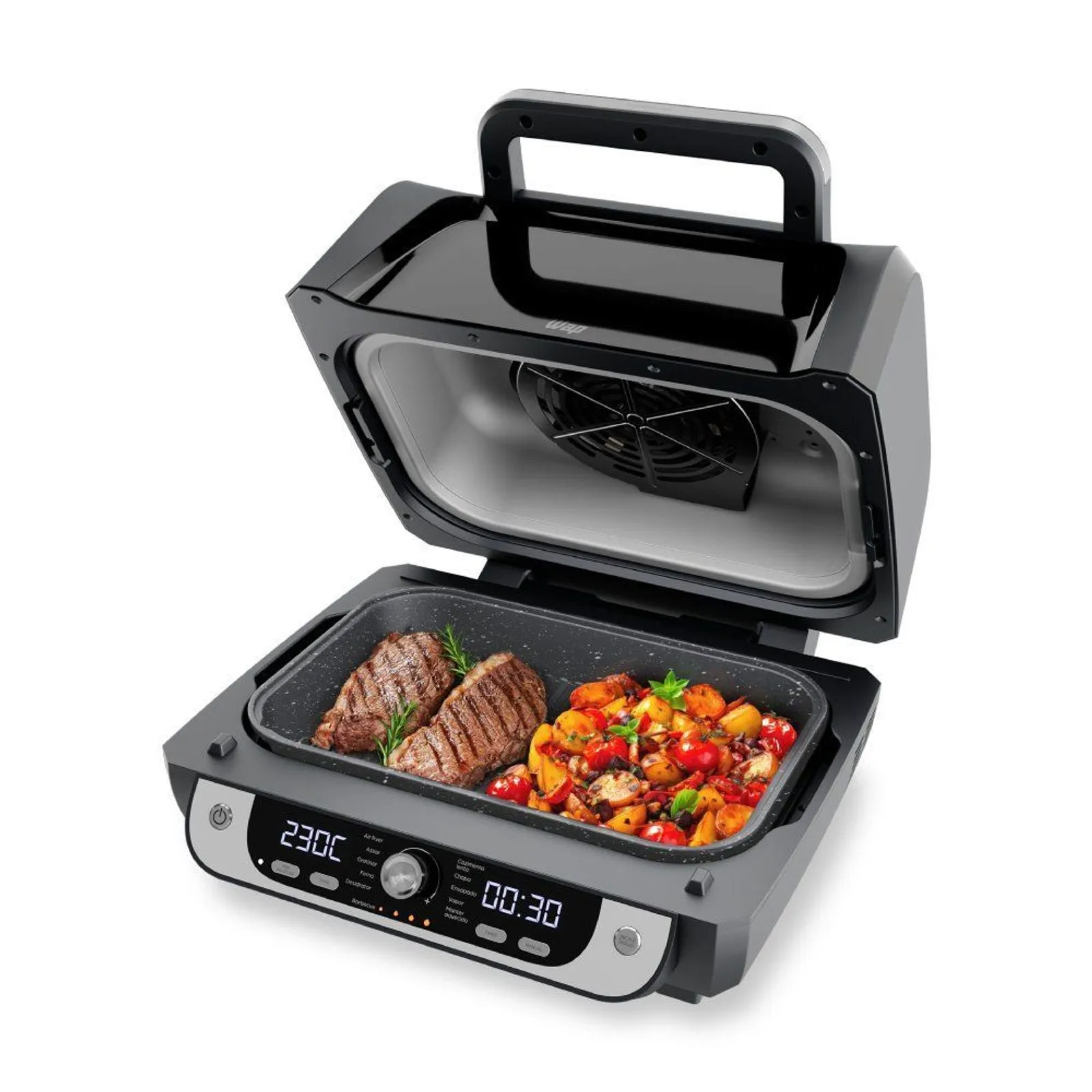 Fritadeira Elétrica Air Fryer WAP Barbecue 12 em 1 com Painel Digital 10L Preto e Cinza - 5