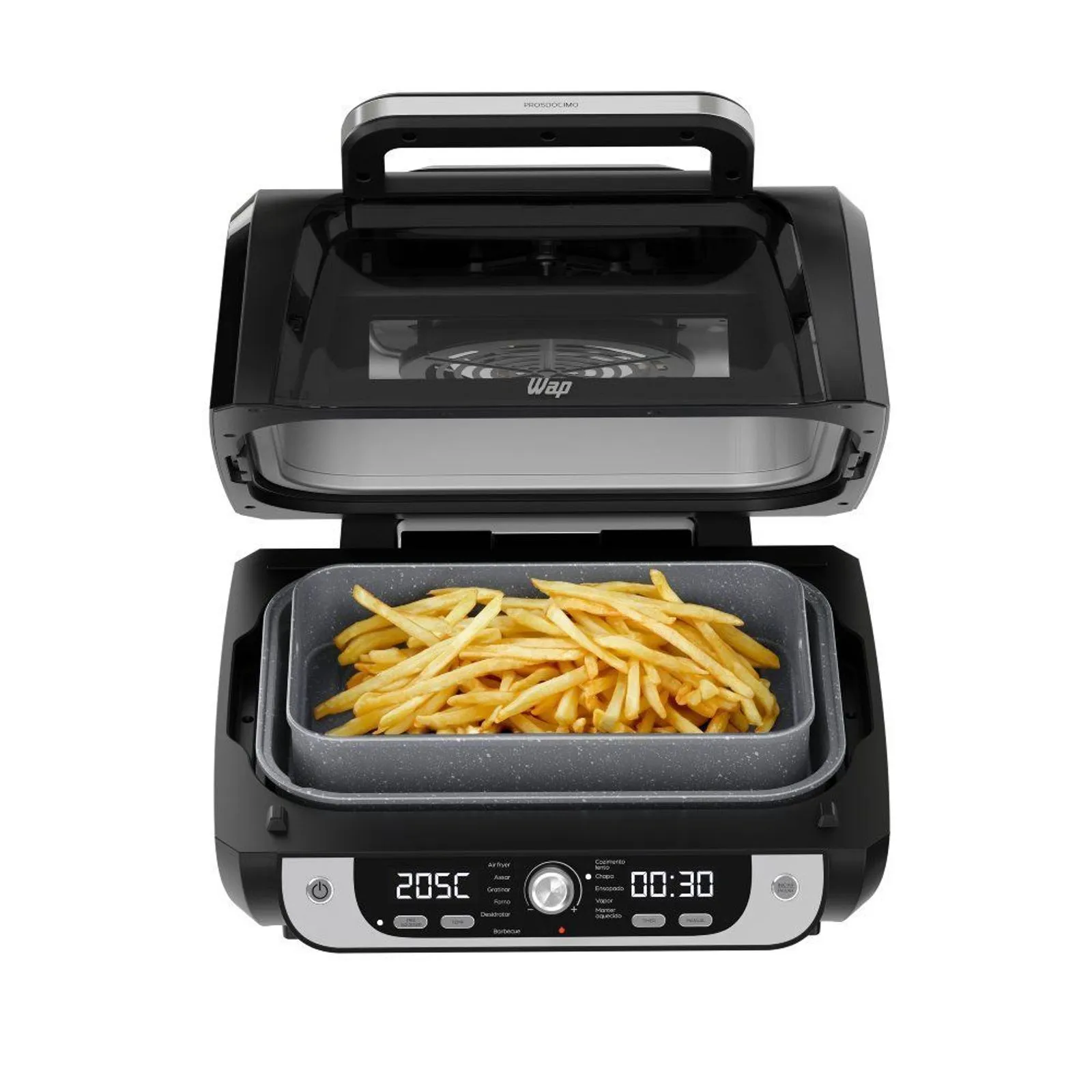 Fritadeira Elétrica Air Fryer WAP Barbecue 12 em 1 com Painel Digital 10L Preto e Cinza - 6